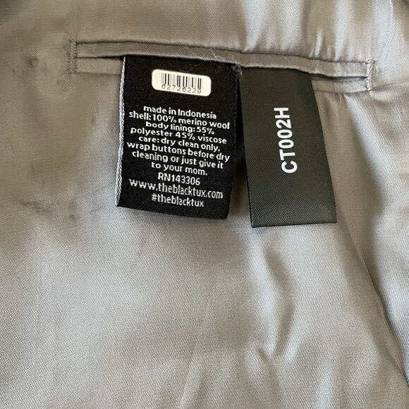 NWT The BLK TUX Tollegno 1900 Men’s 54R Gray Blazer Suit Jacket 100% Merino Wool - Picture 7 of 10